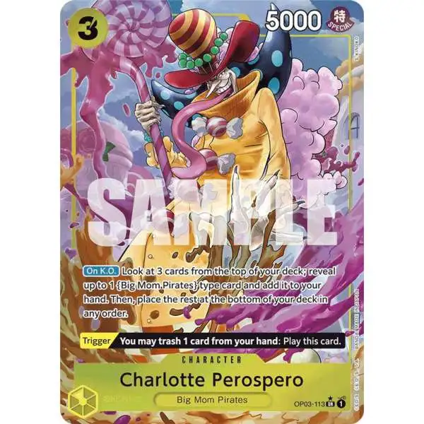 One Piece Trading Card Game Premium Booster Super Rare Charlotte Perospero OP03-113 [Alternate Art]