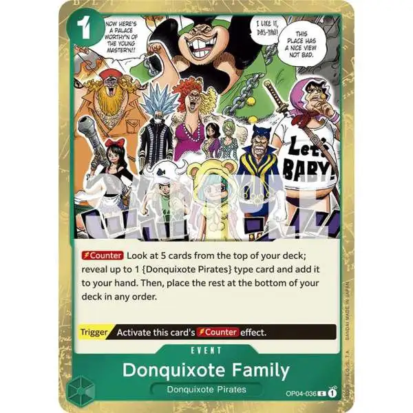 One Piece Trading Card Game Premium Booster Common Donquixote Family OP04-036 [Jolly Roger Foil]