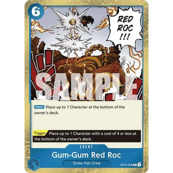 One Piece Trading Card Game Premium Booster Rare Gum-Gum Red Roc OP04-056 [Jolly Roger Foil]