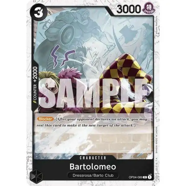 One Piece Trading Card Game Premium Booster Rare Bartolomeo OP04-089 [Jolly Roger Foil]