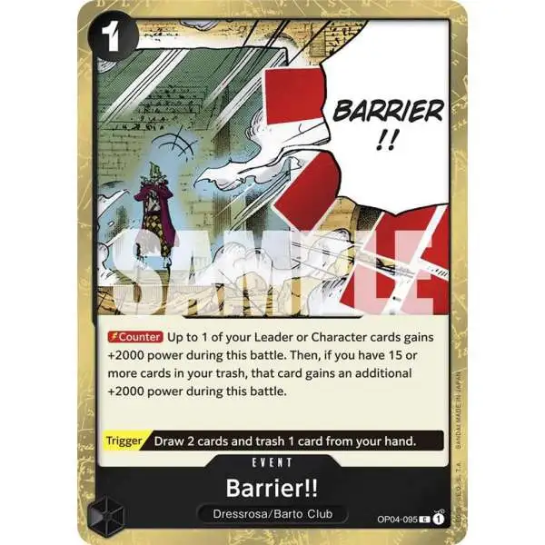 One Piece Trading Card Game Premium Booster Common Barrier!! OP04-095 [Jolly Roger Foil]