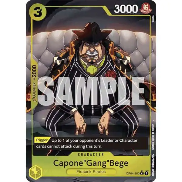 One Piece Trading Card Game Premium Booster Rare CaponeGangBege OP04-100 [Alternate Art]