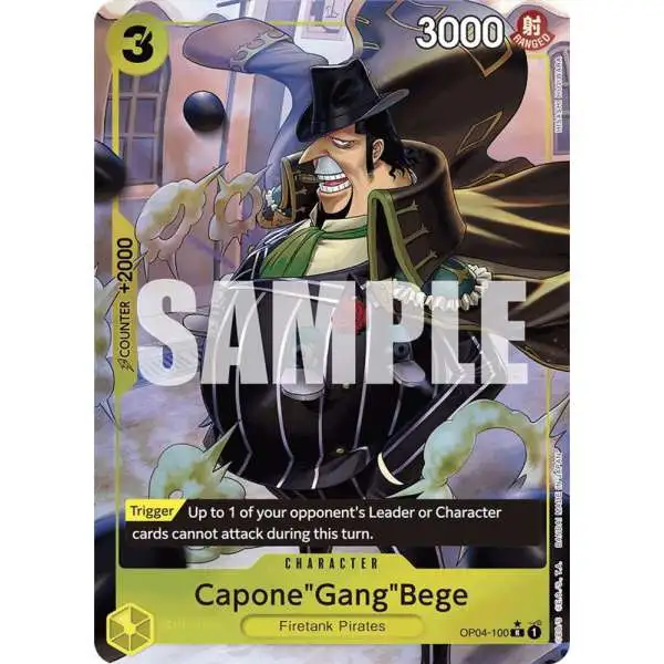 One Piece Trading Card Game Premium Booster Rare CaponeGangBege OP04-100 [Full Art]