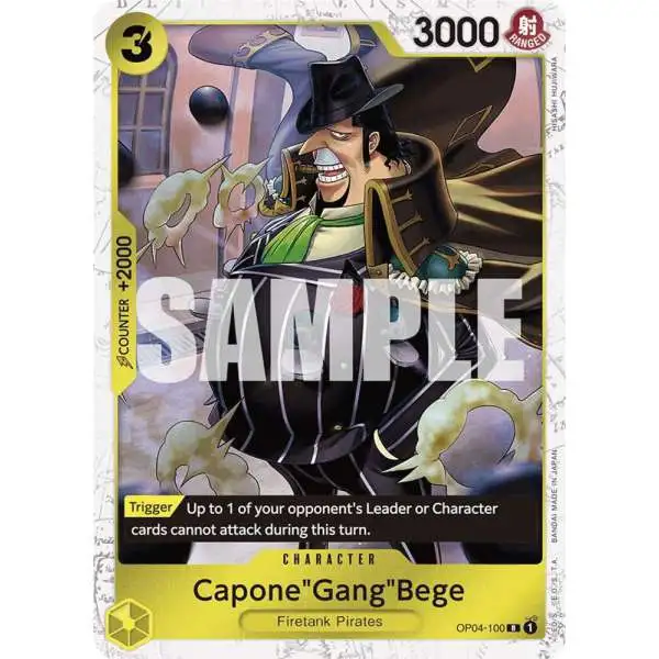 One Piece Trading Card Game Premium Booster Rare CaponeGangBege OP04-100 [Jolly Roger Foil]