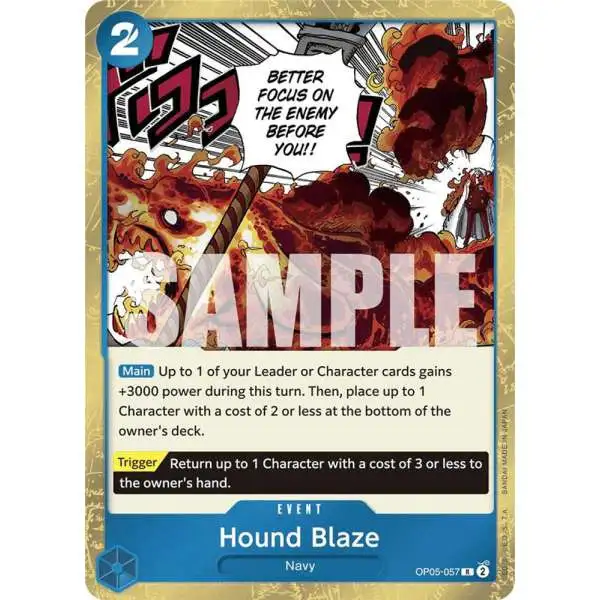 One Piece Trading Card Game Premium Booster Rare Hound Blaze OP05-057 [Jolly Roger Foil]
