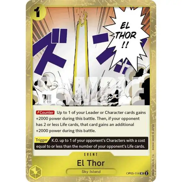 One Piece Trading Card Game Premium Booster Uncommon El Thor OP05-114 [Jolly Roger Foil]