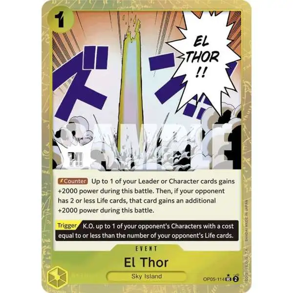 One Piece Trading Card Game Premium Booster Uncommon El Thor OP05-114 [Textured Foil]
