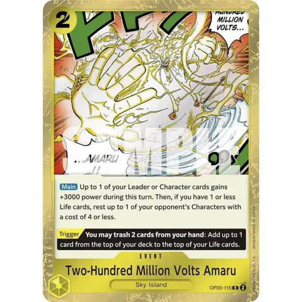 One Piece Trading Card Game Premium Booster Rare Two-Hundred Million Volts Amaru OP05-115 [Jolly Roger Foil]