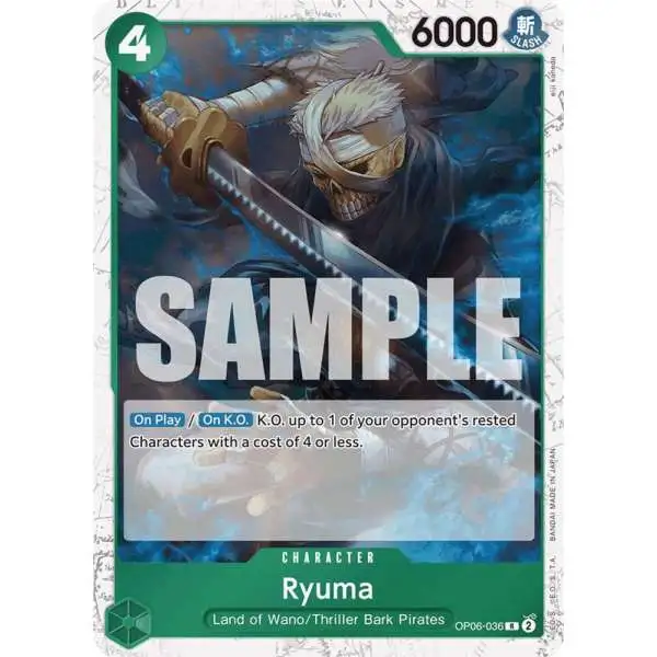 One Piece Trading Card Game Premium Booster Rare Ryuma OP06-036 [Jolly Roger Foil]