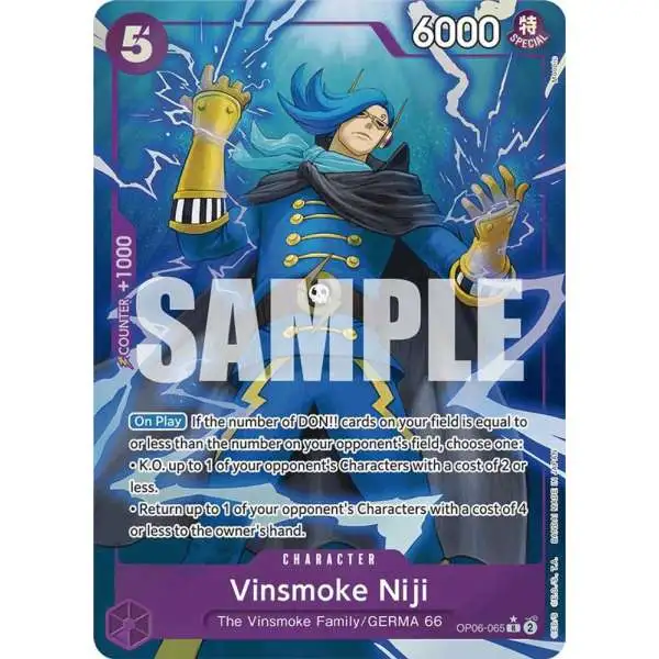 One Piece Trading Card Game Premium Booster Rare Vinsmoke Niji OP06-065 [Full Art]