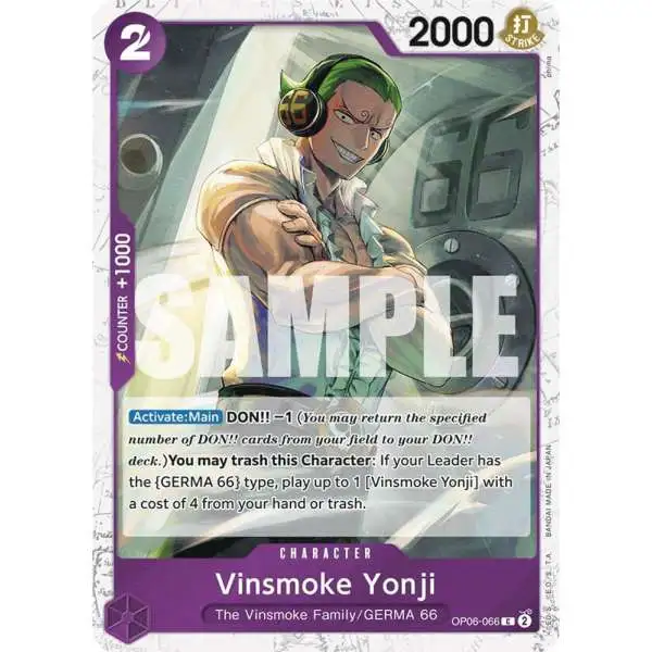 One Piece Trading Card Game Premium Booster Common Vinsmoke Yonji OP06-066 [Jolly Roger Foil]