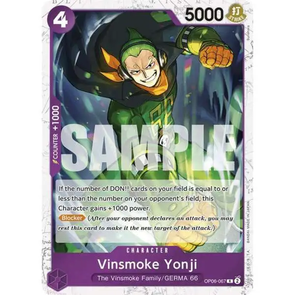 One Piece Trading Card Game Premium Booster Rare Vinsmoke Yonji OP06-067 [Jolly Roger Foil]