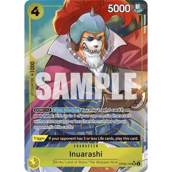 One Piece Trading Card Game Premium Booster Uncommon Inuarashi OP06-100 [Full Art]