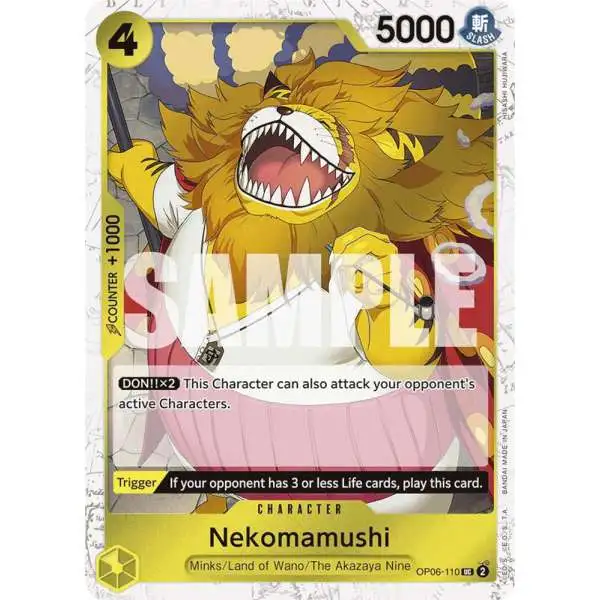 One Piece Trading Card Game Premium Booster Uncommon Nekomamushi OP06-110 [Jolly Roger Foil]