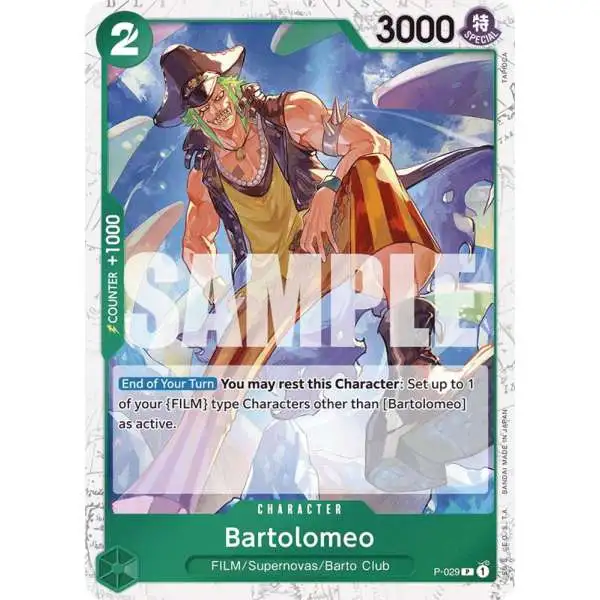 One Piece Trading Card Game Premium Booster Promo Bartolomeo P-029 [Jolly Roger Foil]