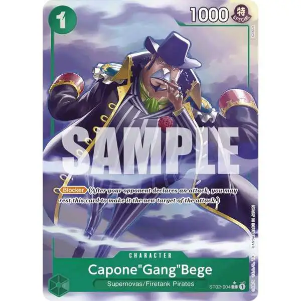 One Piece Trading Card Game Premium Booster Common CaponeGangBege ST02-004 [Alternate Art]