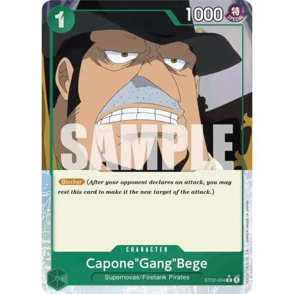 One Piece Trading Card Game Premium Booster Common CaponeGangBege ST02-004 [Extended Art]