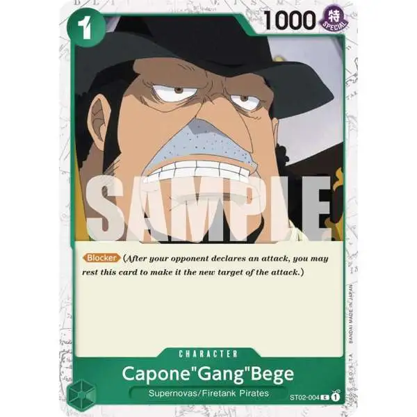 One Piece Trading Card Game Premium Booster Common CaponeGangBege ST02-004 [Jolly Roger Foil]