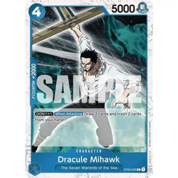 One Piece Trading Card Game Premium Booster Common Dracule Mihawk ST03-005 [Jolly Roger Foil]