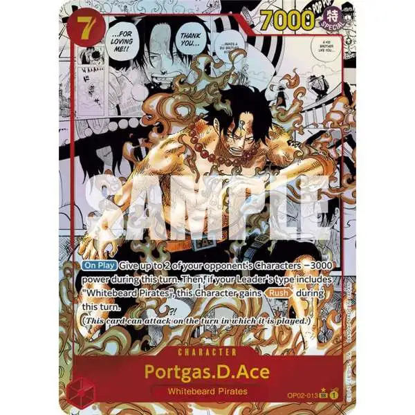 One Piece Trading Card Game Premium Booster Super Rare Portgas.D.Ace OP02-013 [Manga]