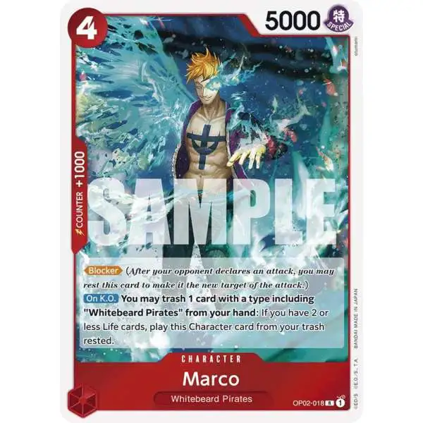 One Piece Trading Card Game Premium Booster Rare Marco OP02-018 [Reprint]