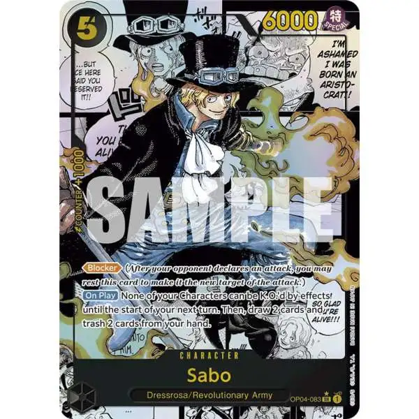One Piece Trading Card Game Premium Booster Super Rare Sabo OP04-083 [Manga]