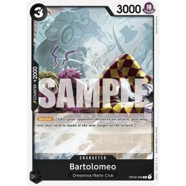 One Piece Trading Card Game Premium Booster Rare Bartolomeo OP04-089 [Reprint]