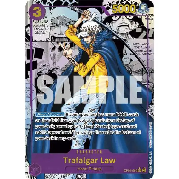 One Piece Trading Card Game Premium Booster Super Rare Trafalgar Law OP05-069 [Manga]