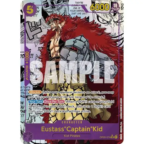One Piece Trading Card Game Premium Booster Super Rare EustassCaptainKid OP05-074 [Manga]