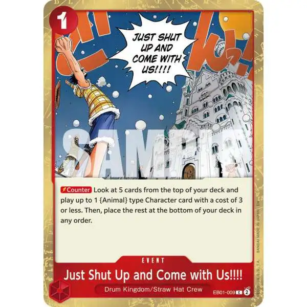 One Piece Trading Card Game Premium Booster -The Best- Vol. 2 Common Just Shut Up and Come with Us!!!! EB01-009 [Pirate Foil]