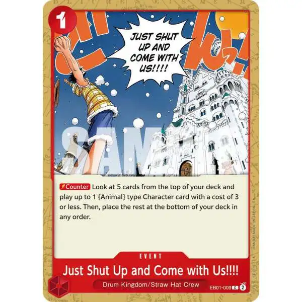 One Piece Trading Card Game Premium Booster -The Best- Vol. 2 Common Just Shut Up and Come with Us!!!! EB01-009 [Reprint]