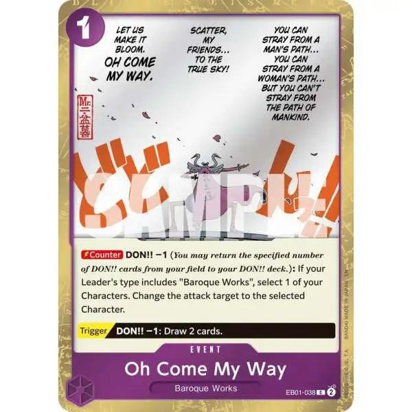 One Piece Trading Card Game Premium Booster -The Best- Vol. 2 Common Oh Come My Way EB01-038 [Pirate Foil]