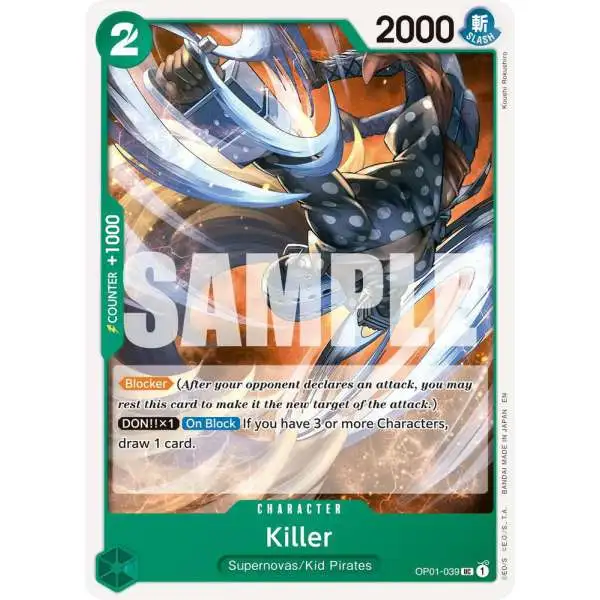 One Piece Trading Card Game Premium Booster -The Best- Vol. 2 Uncommon Killer OP01-039 [Reprint]