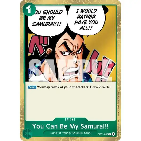 One Piece Trading Card Game Premium Booster -The Best- Vol. 2 Common You Can Be My Samurai!! OP01-055 [Pirate Foil]