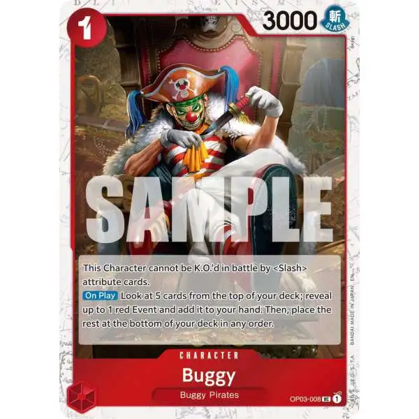 One Piece Trading Card Game Premium Booster -The Best- Vol. 2 Uncommon Buggy - OP03-008 OP03-008 [Pirate Foil]