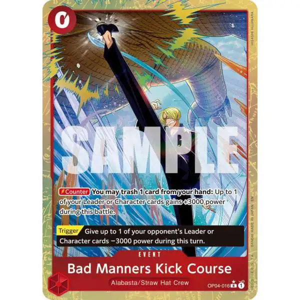 One Piece Trading Card Game Premium Booster -The Best- Vol. 2 Rare Bad Manners Kick Course OP04-016 [Alternate Art]