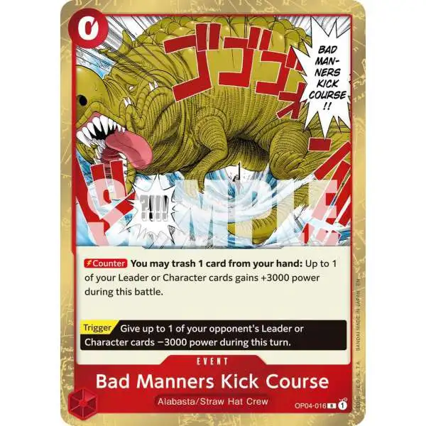 One Piece Trading Card Game Premium Booster -The Best- Vol. 2 Rare Bad Manners Kick Course OP04-016 [Reprint]