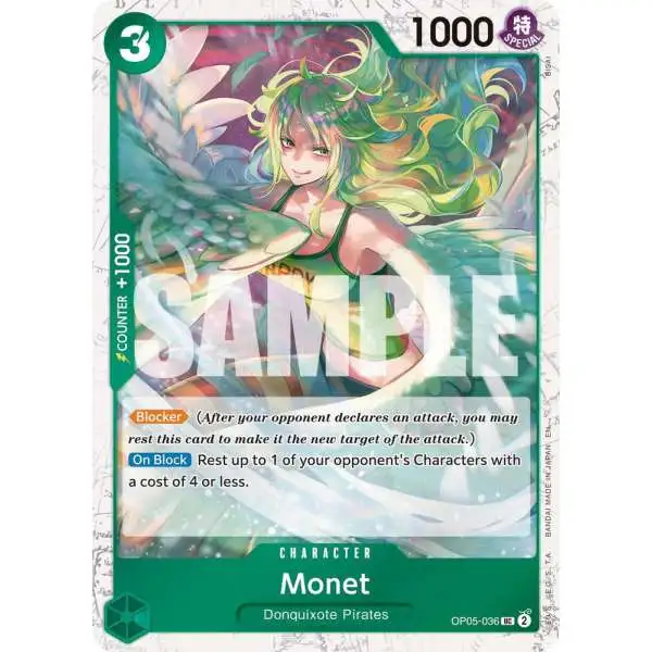 One Piece Trading Card Game Premium Booster -The Best- Vol. 2 Uncommon Monet OP05-036 [Pirate Foil]
