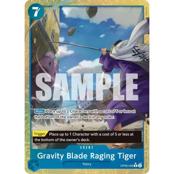 One Piece Trading Card Game Premium Booster -The Best- Vol. 2 Rare Gravity Blade Raging Tiger OP06-058 [Alternate Art]