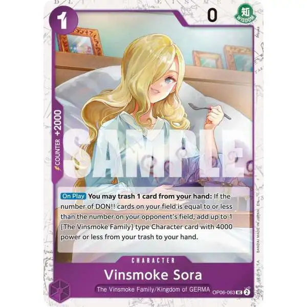 One Piece Trading Card Game Premium Booster -The Best- Vol. 2 Uncommon Vinsmoke Sora OP06-063 [Pirate Foil]