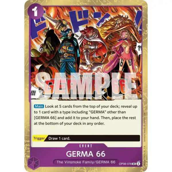 One Piece Trading Card Game Premium Booster -The Best- Vol. 2 Uncommon GERMA 66 OP06-078 [Pirate Foil]