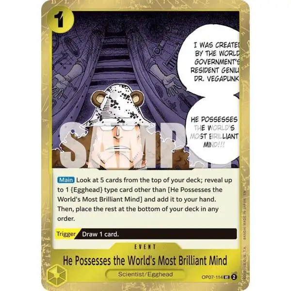 One Piece Trading Card Game Premium Booster -The Best- Vol. 2 Uncommon He Possesses the World's Most Brilliant Mind OP07-114 [Pirate Foil]