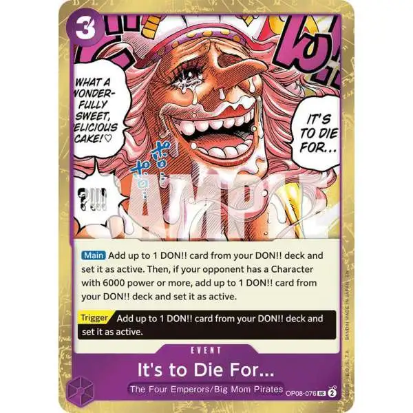 One Piece Trading Card Game Premium Booster -The Best- Vol. 2 Uncommon It's to Die For OP08-076 [Pirate Foil]