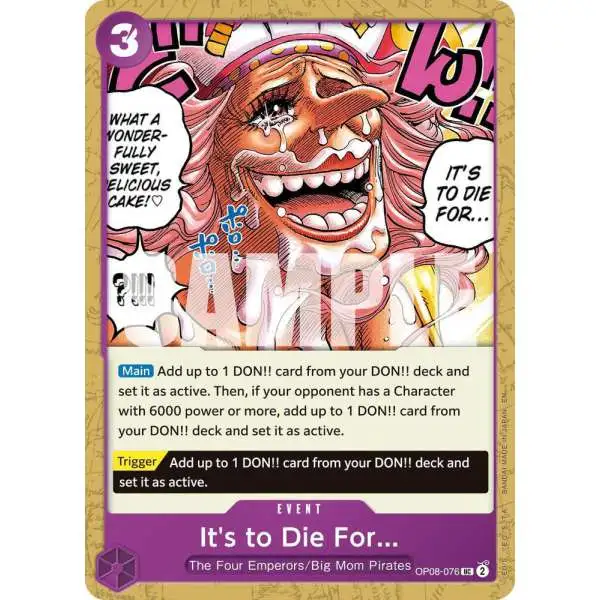 One Piece Trading Card Game Premium Booster -The Best- Vol. 2 Uncommon It's to Die For OP08-076 [Reprint]