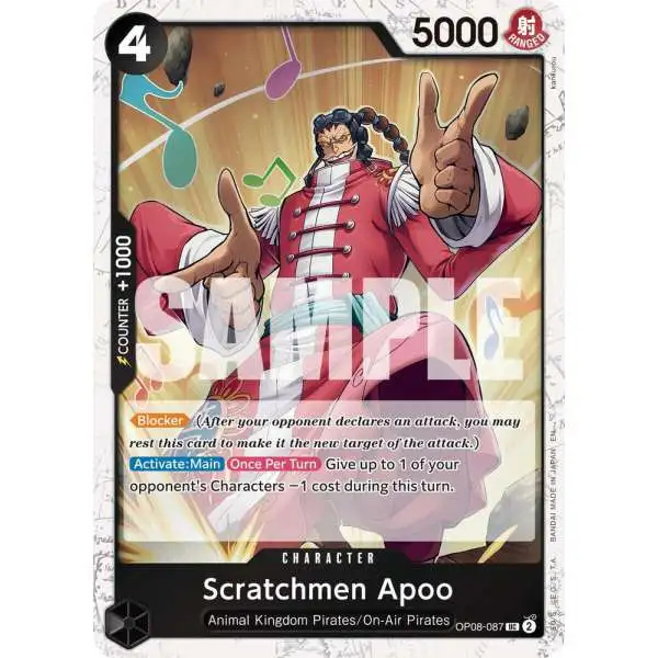 One Piece Trading Card Game Premium Booster -The Best- Vol. 2 Uncommon Scratchmen Apoo - OP08-087 OP08-087 [Pirate Foil]