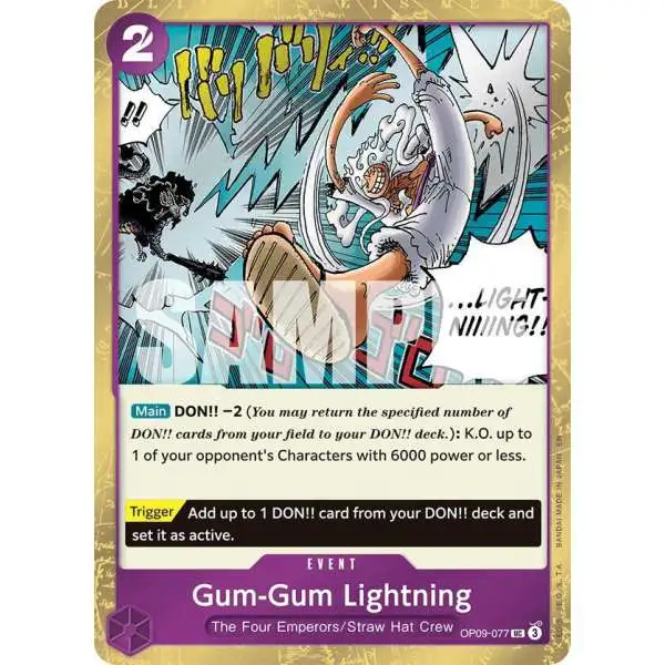 One Piece Trading Card Game Premium Booster -The Best- Vol. 2 Uncommon Gum-Gum Lightning OP09-077 [Pirate Foil]