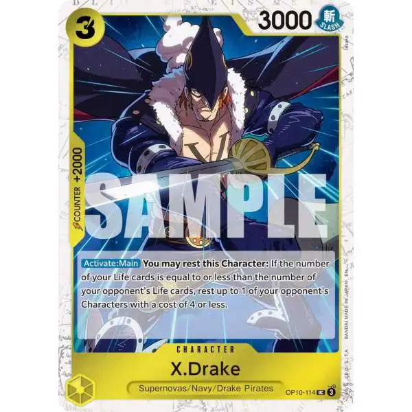 One Piece Trading Card Game Premium Booster -The Best- Vol. 2 Uncommon X.Drake OP10-114 [Pirate Foil]