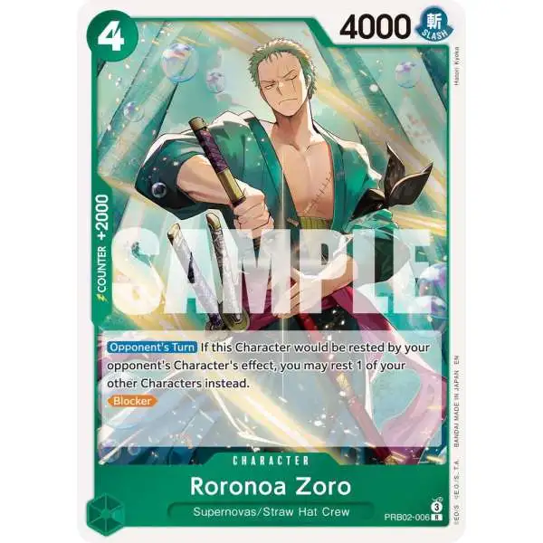 One Piece Trading Card Game Premium Booster -The Best- Vol. 2 Rare Roronoa Zoro - PRB02-006 PRB02-006