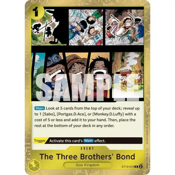 One Piece Trading Card Game Premium Booster -The Best- Vol. 2 Common The Three Brothers' Bond ST13-019 [Pirate Foil]
