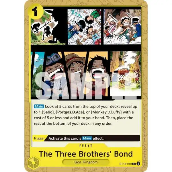 One Piece Trading Card Game Premium Booster -The Best- Vol. 2 Common The Three Brothers' Bond ST13-019 [Reprint]
